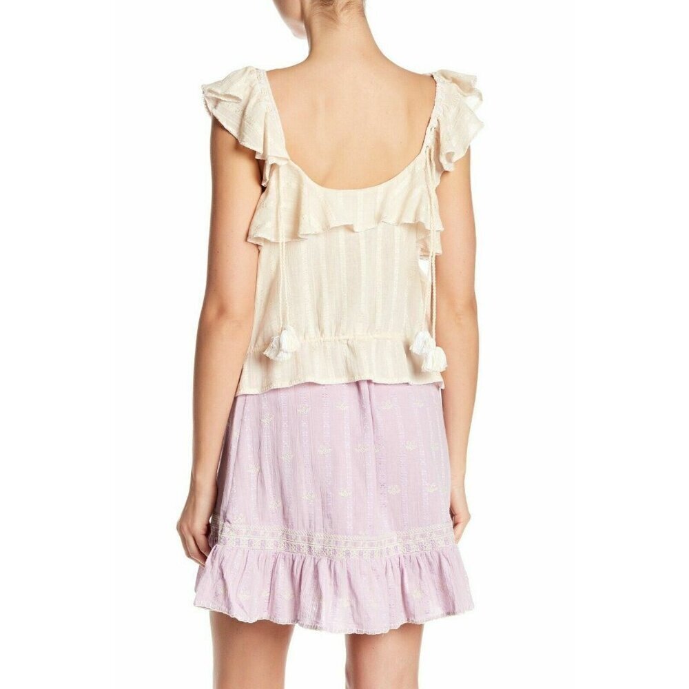 Love Sam Womens Midsummer Moments Cropped Top Size S Cream $180 NG99 - Picture 2 of 11